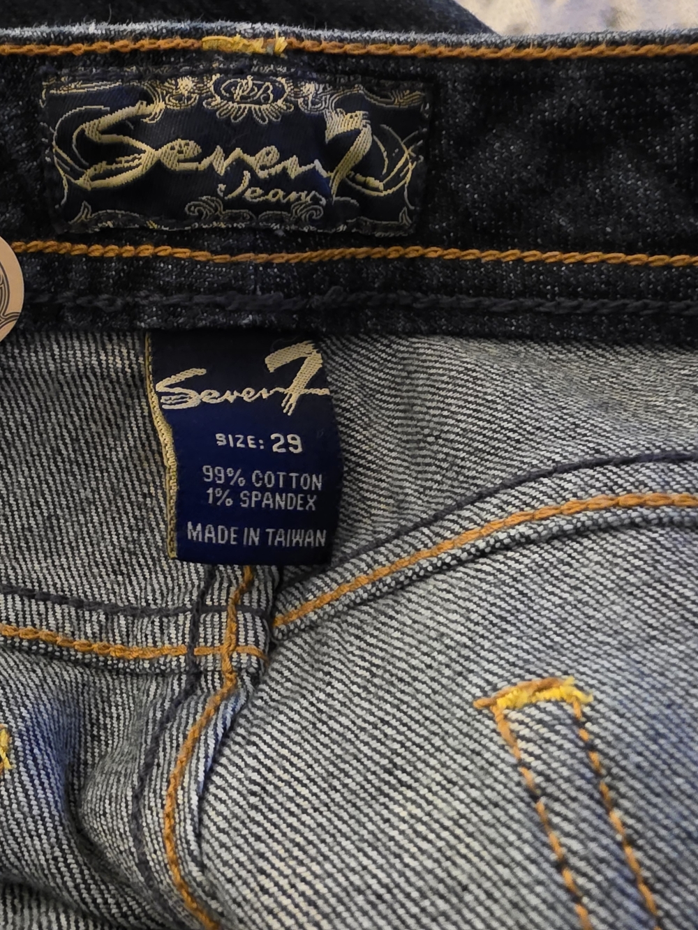 Seven Dark Blue Bootcut Jeans with Embellished Back Pocket - Picture 3 of 4